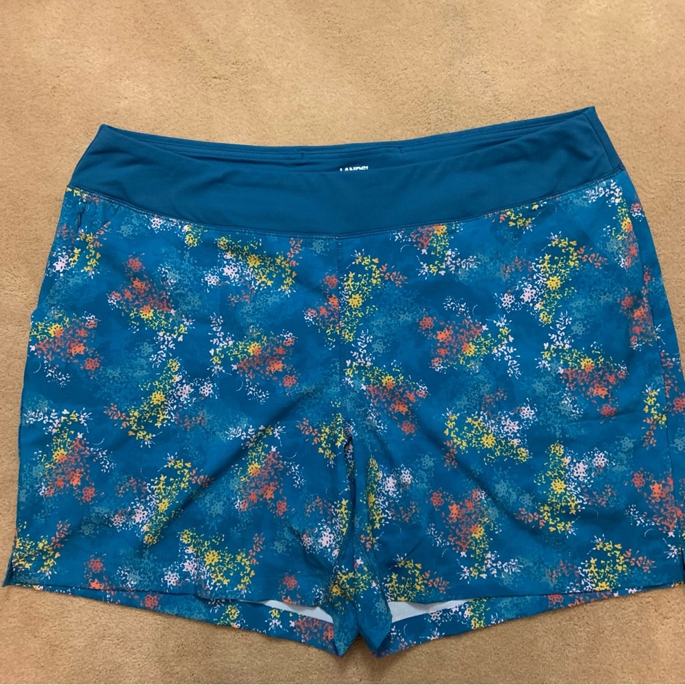 Lands’ End 2-in-1 printed floral shorts